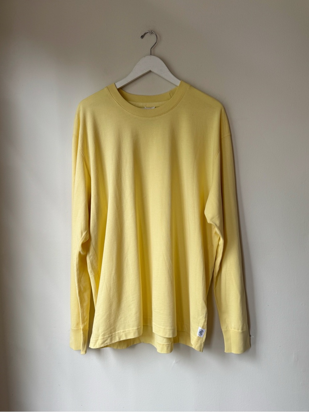 Reigning Champ Men's Long Sleeve Crewneck - Pale Yellow
